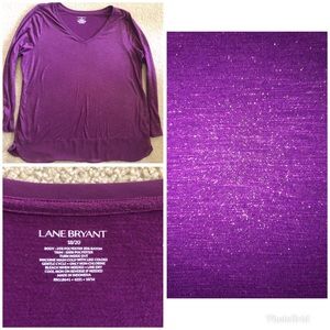 Lane Bryant Purple Sparkle Long Sleeve Top 18/20